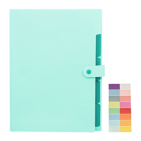 Nkmbld Folders for Documents, Accordion File Folder with Button, Portable Accordion File Organizer Expanding File Folders for Office Business, Green