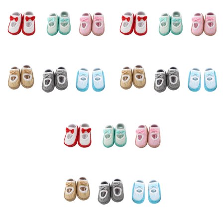 

wrea3pcs 1 Pair Newborn Indoor Shoes Infant First Walk Tollder Shoes Baby Prewalker Floor Socks Anti Slip Soft Sole Sock