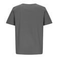 thumbnail image 5 of Mujeres manga corta casual cuello redondo impreso botón suelto túnica camisa blusa tops Pompotops  hkajfhjk470089, 5 of 5