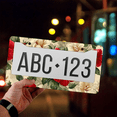 thumbnail image 4 of 1 Pcs Hibiscus License Plate Frame, License Plate Cover for Car Decorative Parts, Aluminum License Plate Bracket Holder Rust-Proof Weather-Proof for US Standard Car, 4 of 9