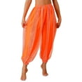 thumbnail image 3 of MSemis Women's Belly Dance Pants Bloomers Bollywood India Dance Costume Loose Pants Orange One Size, 3 of 7