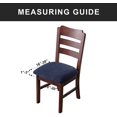 thumbnail image 3 of Stretch Diagonal Jacquard Waterproof Chair Seat Covers for Dining Room Chairs Covers Dining Chair Seat Covers Kitchen Chair Covers with Buckle (Navy,1), 3 of 7