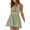 Light Green, variant on Womens Cutout Halter Neck Mini Dress with Tied Back and Ruched Bodice Breathable Lightweight 90% Cotton 10% Linen Lined