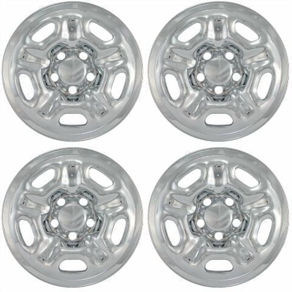 Set of 4 15 inch Chrome Wheel Skins Covers compatible with 05-15 Toyota Tacoma Pre Runner Base 05-13 Tacoma X-Runner 15 Tacoma TRD Pro Impostors 69457