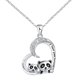 thumbnail image 1 of Cute Animal Heart Necklace for Women I You Forever and Daughter Panda Necklace Silver Panda Rhinestone Necklace, 1 of 8