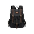 thumbnail image 1 of Mochila de lona vintage Kaukko Mochila de senderismo para viajes al aire libre Mochilas escolares KAUKKO K1016-Black, 1 of 5