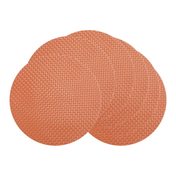 Round Placemats Set of 6 Plastic Placemats for Dining Table Decor Indoor Outdoor Washable Kitchen Table Mat Wipe Clean Brown 15x15inch
