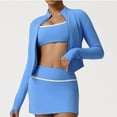 thumbnail image 6 of Yoga Sportswear for Women Zip up Jacket Lightweight Slim Fit Running Tops Blue L, 6 of 6