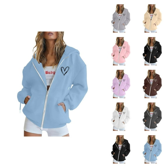 White Zip Up Hoodie Womens Sweatshirt Cropped Hoodie Oversized Hoodie Women Style Casual Women's Hoodies And Sweatshirts Zip Up Long Sleeve Pocket Drawstring Jacket For Daily Wear