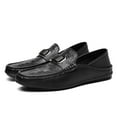 thumbnail image 3 of Men's Casual Loafers Slip On Leather Shoes Comfortable Lightweight Driving Shoes Male Moccasins Classic Penny Loafer Flats Boat Shoes Outdoor Walking Shoes, 3 of 15