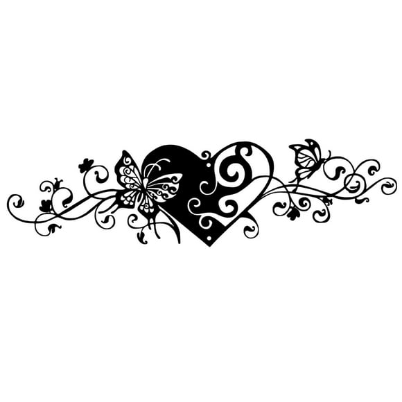 ZheElen Wall Sculpture Hanging Accent Modern Bathroom Art Wall Metal Butterfly Heart With Decor