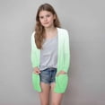 thumbnail image 2 of Rvasteizo Toddler Girl Shirts Print Lapel Long Sleeve Cardigan with Pockets Soft Girls Outer Wear for 5 to 14 Years Fall, 2 of 5