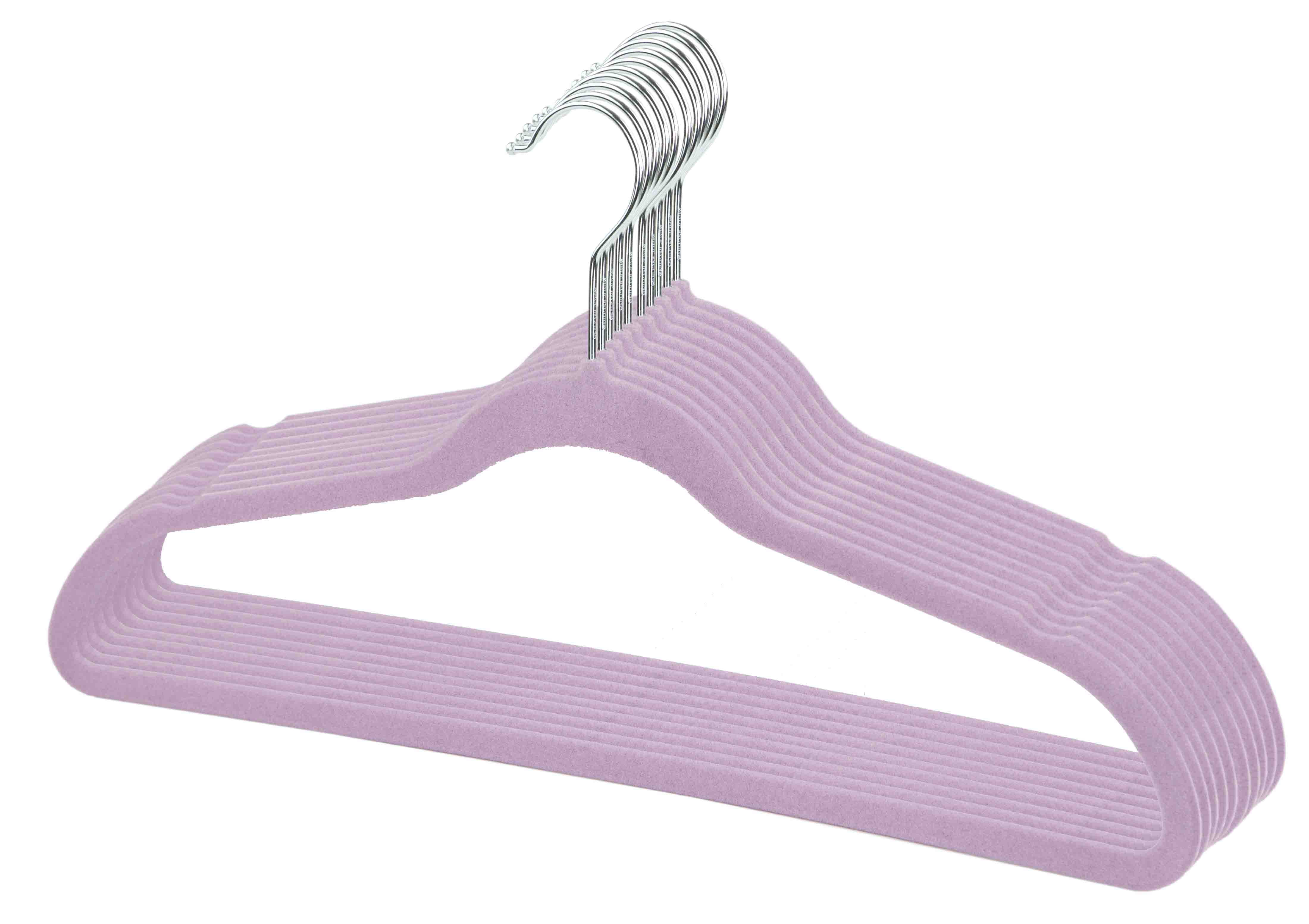 Home Basics Velvet Clothing Hangers, 10 Pack, Lilac