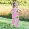 thumbnail image 3 of Odeerbi 1-6 Years Kids Girls Summer Jumpsuit Daisy Camisole Romper Casual Breathable Comfortable Overalls Strap Bib Overall Pants Playsuit, 3 of 5