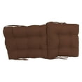 thumbnail image 2 of 18-inch by 38-inch Solid Twill Tufted Chair Cushion Brown-Color, 2 of 2