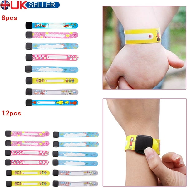 8 12pcs Emergency Bracelet Kids Safety Waterproof ID Name Wrist