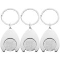 thumbnail image 1 of unbranded 3Ud Llaveros De Token De Compras En Metal Plateado Con Y Decorativo, 1 of 8