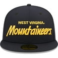 thumbnail image 2 of Men's New Era Navy West Virginia Mountaineers Script Original 59FIFTY Fitted Hat, 2 of 6