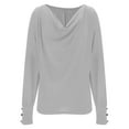 thumbnail image 5 of Tqyyweavej Womens Cowl Neck Tops Draped Ruched Dressy Long Sleeve Brouses Lightweight Loose Casual Tunic Shirts Size S to 2XL, 5 of 10