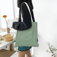 thumbnail image 6 of DouZhe Reusable Grocery Bags, Vintage Style Green Texture Lightweight Polyester Canvas Cloth Tote Bag for Travle Gym Shopping School, 15" x 16", 6 of 7