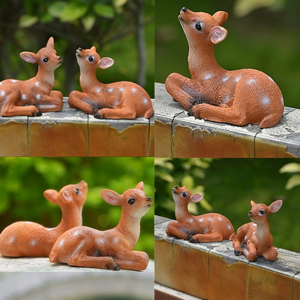 Nouveau Miniature Cerf Jardin Ornement Figurine Fée Artisanat Cadeau Maison de Poupée Décoration