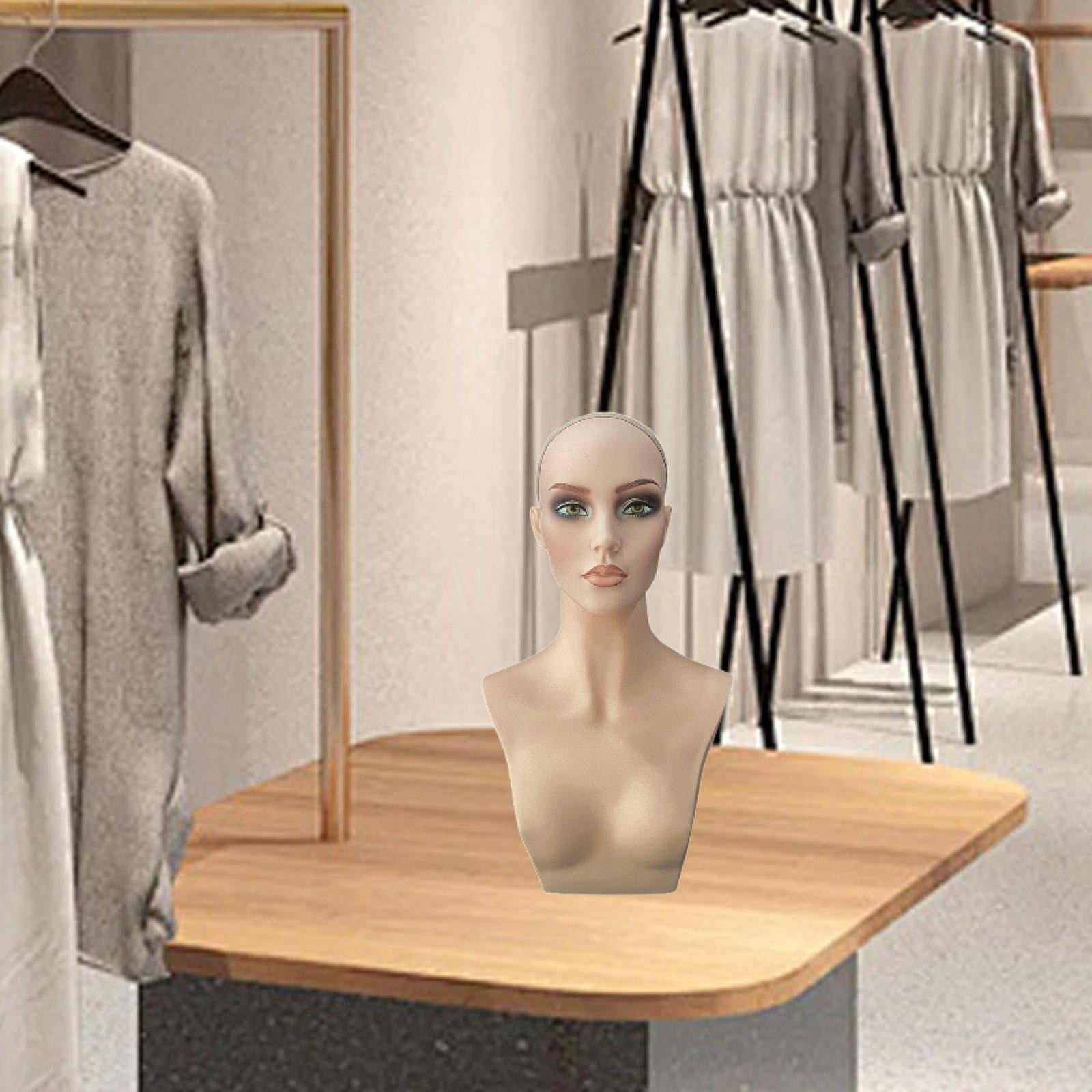 EHJRE Female Mannequin Head Head Professional Holder Showing Stand for Beauty Accessories Hat Necklace Showcase Display