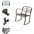 thumbnail image 5 of VINGLI Outdoor Rocking Chair, Heavy Duty 660 LBS Wrought Cast Iron Rocking Chair with Back & Armrest, Metal Patio Rockers for Porch, Backyard or Garden, 5 of 7