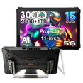 thumbnail image 1 of Blackview Active 12 PRO Tablet Proyector, Tablet Rugerizada Android 15, 48GB RAM + 1TB ROM, 30000mAh, Dual 5G, Pantalla de 11'', Cámaras 108MP + 50MP, Luz para Camping/WiFi 6E/BT 5.4/GPS, 1 of 5