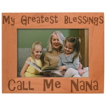 ThisWear Gift for Grandma Blessings Call Me Nana Natural Wood Engraved 5x7 Landscape Picture Frame Wood