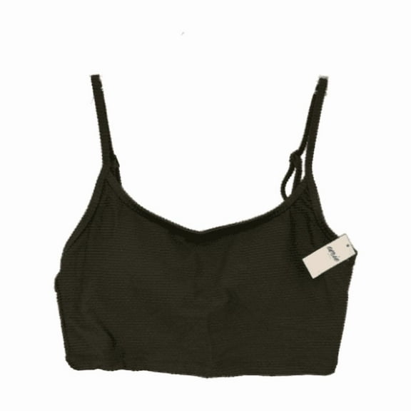 Aerie Women's Textured Scoop Bikini Olive Daze Top, M