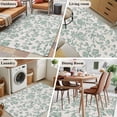 thumbnail image 6 of Turquoise Farmhouse Living Room Rug 4x6 Washable Area Rug for Bedroom, Non-Slip Dining Room Rugs Vintage Flower Leaf Botanical Plant Indoor Carpet for Kitchen Entryway Office Nursery Laundry, 6 of 9