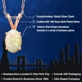 thumbnail image 2 of Gem Stone King 0.51 Ct Oval Cabochon White Ethiopian Opal 18K Rose Gold Plated Silver Pendant with Chain, 2 of 6