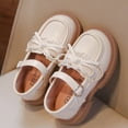 thumbnail image 2 of Xfvqtps Girls Loafer School Uniform Shoes Flats Lace Bow Hook and Loop Strap Comfort Soft Soled Dress Shoes, 2 of 9