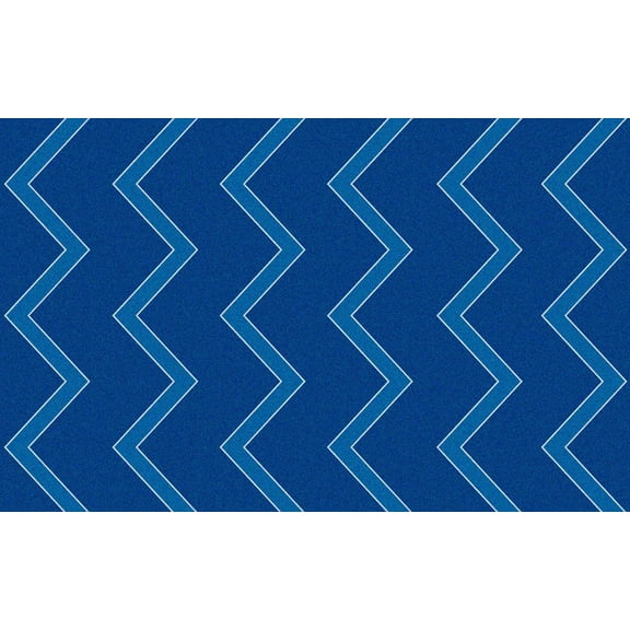 KidCarpet.com Chevron Kids Nylon Area Rug 4' x 6' Blue on Blue Rectangle Zig Zag Modern Casual Geometric Area Rug | Indoor Outdoor Area Rug Ideal for High Traffic Areas in Living Room, Bedroom