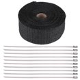 thumbnail image 2 of 16FT Black High Heat Insulation Exhaust Pipe Wrap Tape Cloth for Car Motorcycle, 2 of 5
