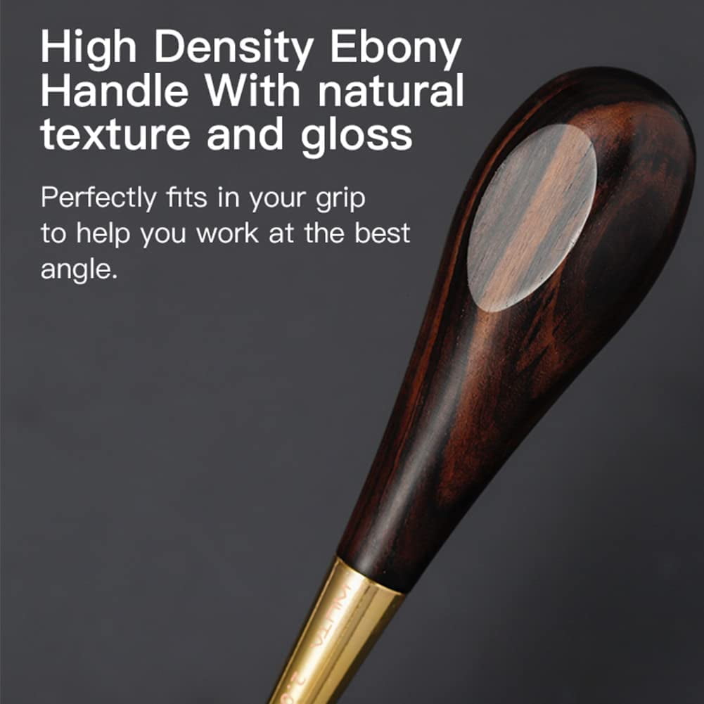 ABPETE  Stitching Awl Diamond Shape Awl Ebony Blackwood Handle Leather Craft Sewing Awl Kits Handmade Sewing Tools DIY Stitcher Taper(One Set)