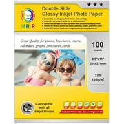 MR.R Double Side Glossy Inkjet Photo Paper 8.5"x11" 100Sheets per Pack,120gsm