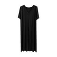 thumbnail image 3 of DuoJiaJ Pajama Nightgown For Women Short/Long Sleeve Button Down Nightwear Top Boyfriend Sleep Shirts Nightdress Plus Size Nightgowns Women Black, 3 of 5