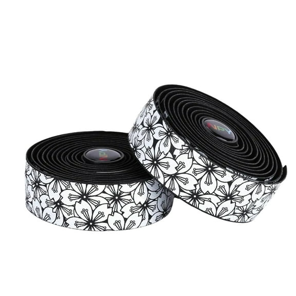 Bike Bar Tape -Pattern Road Bicycle Handlebar Cover Bike Handles Strap Anti Slip Shock Handles Tape Black-White