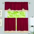 thumbnail image 6 of Darcy Two-Tone Rod Pocket Window Curtain Valance with Pick-Up Accents, Home Décor for Any Room, Burgundy, 6 of 6