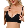 thumbnail image 4 of INSPIRE CHIC Nursing Bras for Women Lace Breastfeeding Wireless Soft Cup Pregnancy Crossover Plunge Maternity Bra M Black, 4 of 4