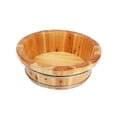 thumbnail image 2 of EHJRE Wood Footbath Basin Basin Tub Comfortable Home Office Use Footbathing Wooden Massage Foot Soaking Bath Basin Foot Soaking Tub 16x40cm B, 2 of 8