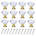 thumbnail image 1 of YourGift Juego de 6 pomos de cristal dorado de 30 mm para cajones, 1 of 7