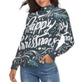 thumbnail image 2 of Merry Christmas Lettering Flourishes Women's Turtleneck Sweater Long Sleeve Ribbed Fitted Turtle Neck Casual Fall Winter Collection Top XL, 2 of 4