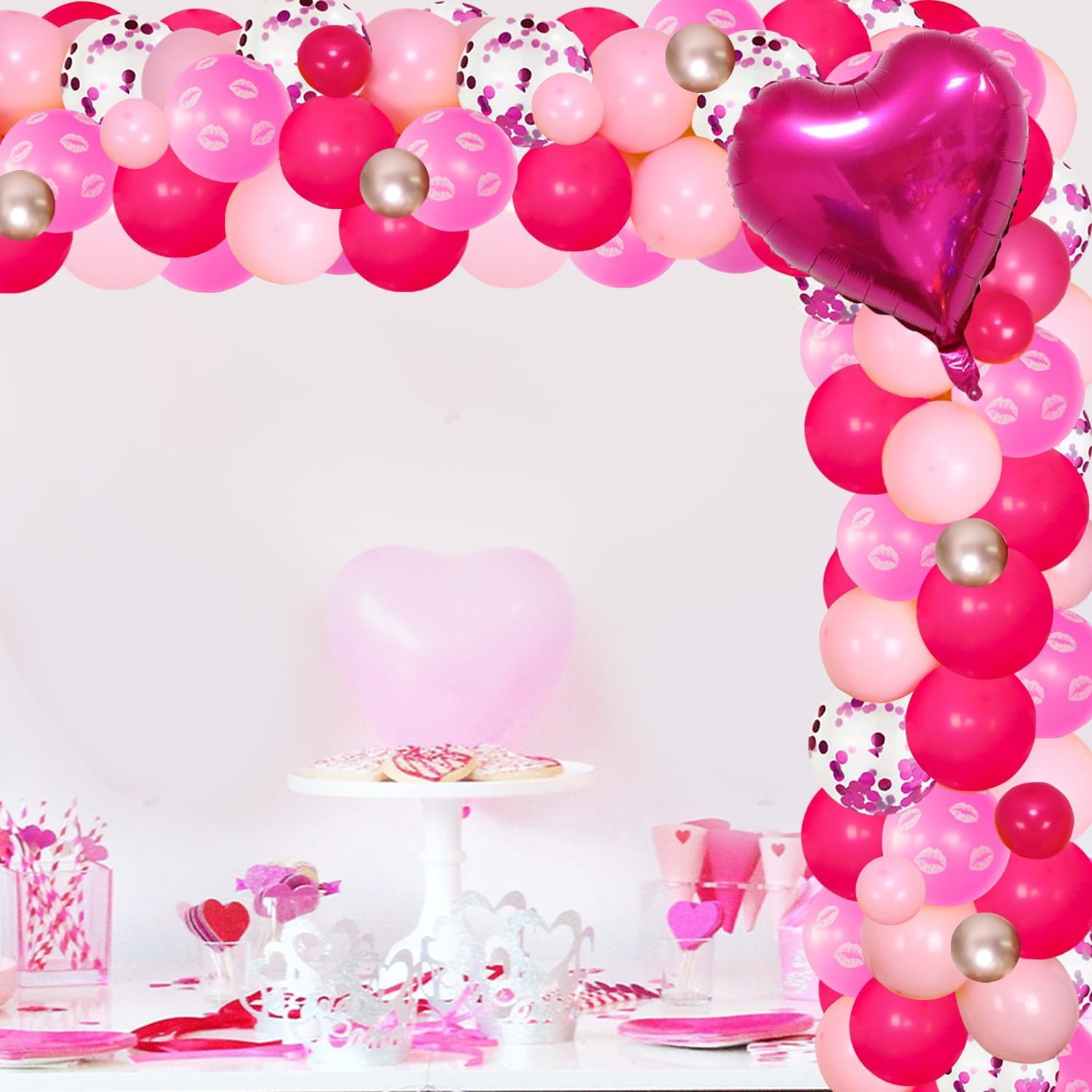 Let's Bach Party Bachelorette Decorations Rose Red Pink Girl Balloon Garland Arch Kit Let's Bach Party Pink Princess Bridal Shower Decortions for Women Bachelorette Party Bridal Shower