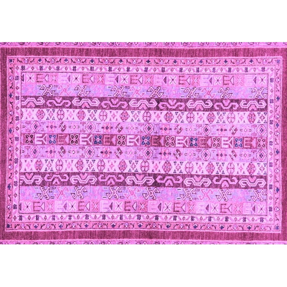 Ahgly Company Indoor Rectangle Abstract Purple Modern Area Rugs, 3' x 5'
