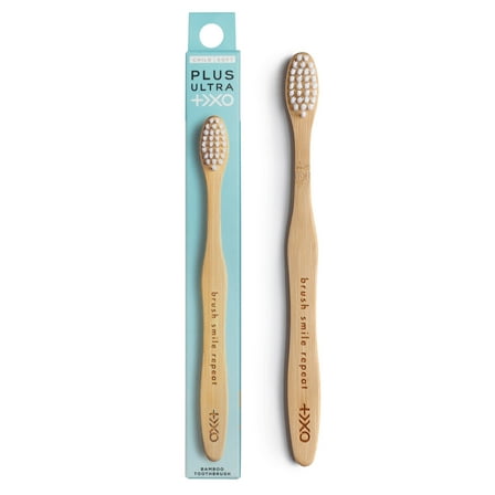 PLUS ULTRA Bamboo Toothbrush, Soft Bristle All-Natural Toothbrush Brush Smile Repeat Handle