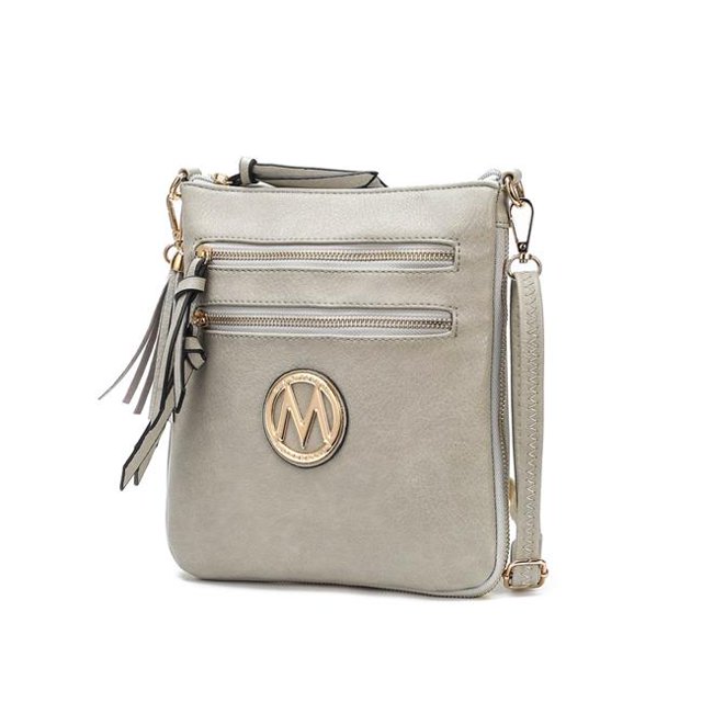 MKF Collection MKF-0229LGRY Angelina Crossbody Bag, Light Gray
