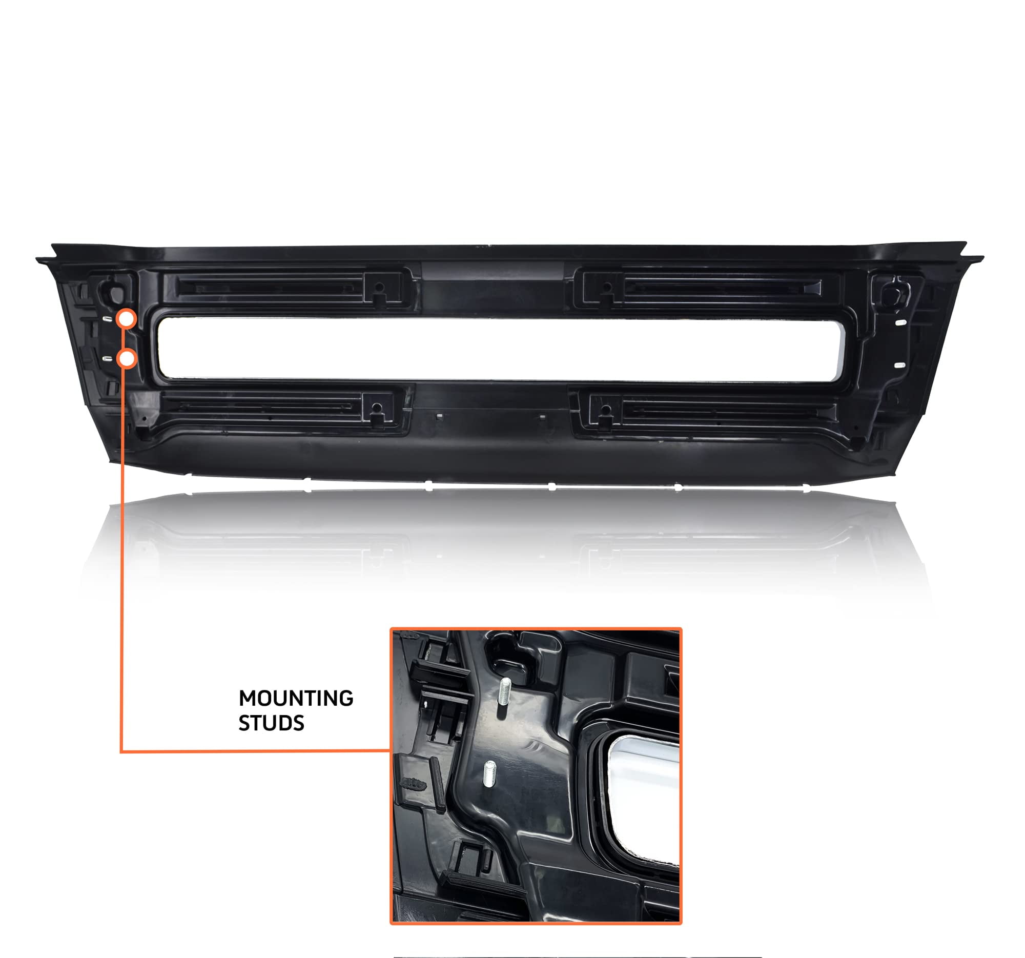 TORQUE Front Center Bumper with Chrome Trim Replacement for 2004-2016 Volvo VNL 300 430 630 670 730 780 Series Semi Trucks (TR004)