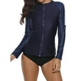 thumbnail image 3 of Charmo Women's Long Sleeve Rashguard Swimsuit Zip Front Sun Protection Swim Shirt UPF 50+, 3 of 6